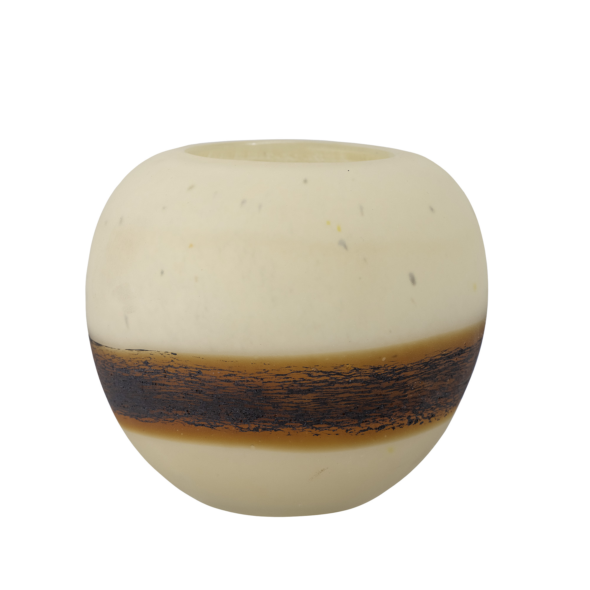 Bloomingville - Melike Fyrfadsstage, Natur, Glas, D14,5xH13 cm