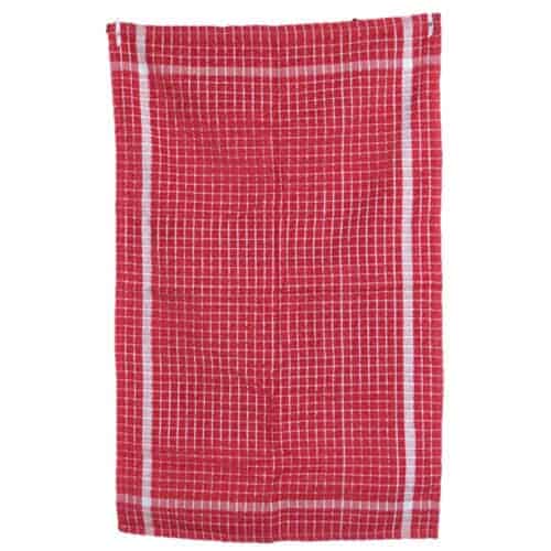 Engholm Textiles - Frotte viskestykke – Farvet bund – Rød