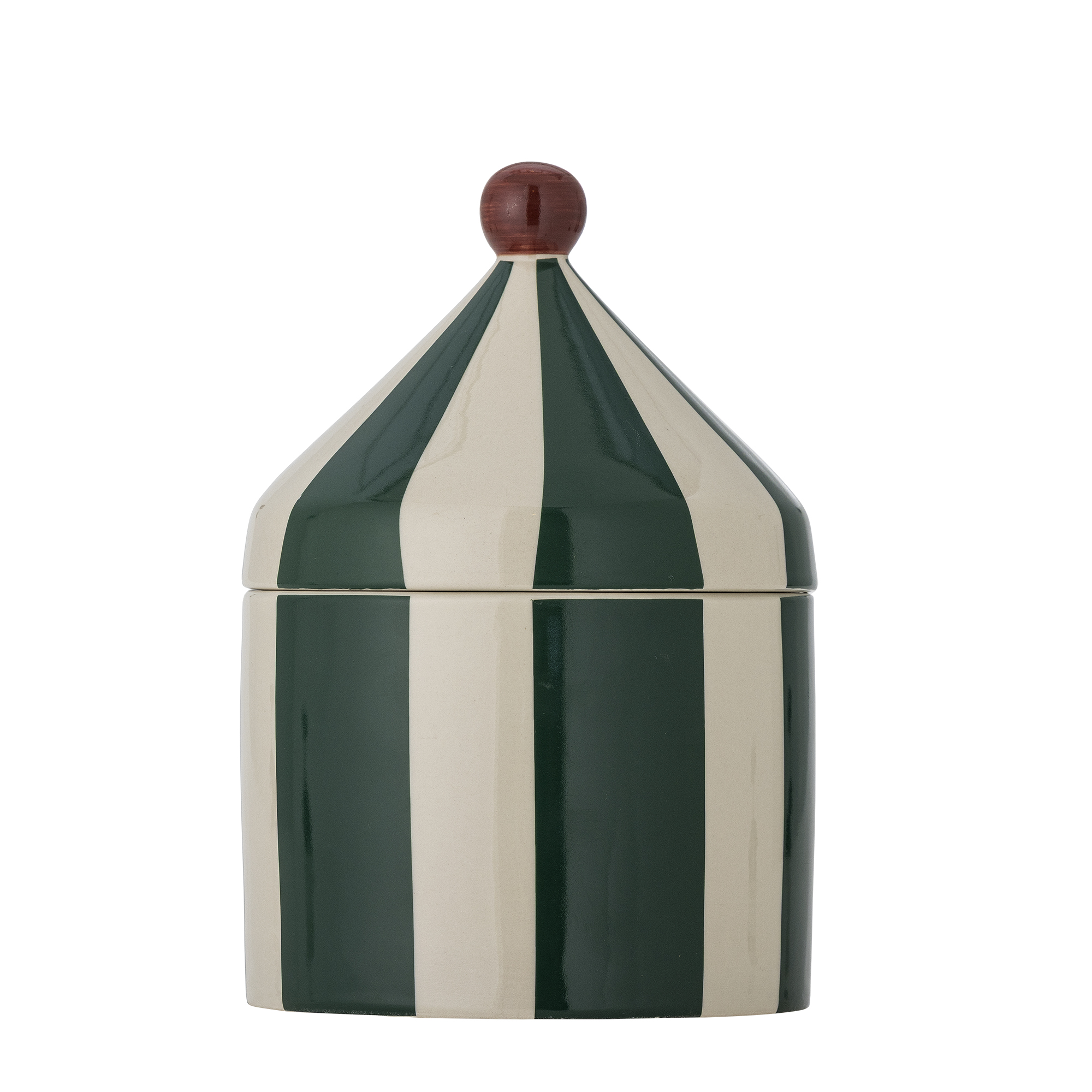 Bloomingville - Cimmi Krukke m/låg, Grøn, Stentøj, D15,5xH25 cm