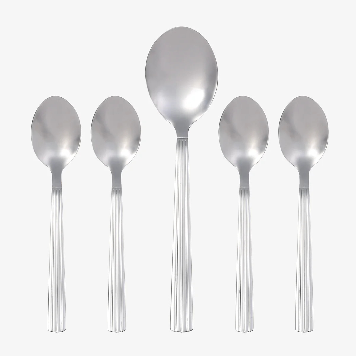 Groovy bestik 5 dele sæt 1 serveringsske + 4 dessertskeer Gaveæske