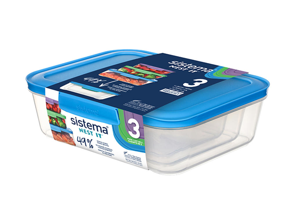 Sistema - Nest It 3Pack 1 x 600ml, 1x 1L, 1 x 1.5L