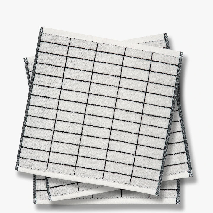 TILE STONE Minihåndklæde, black/off-white, 3-pack B 31 x L 31 cm