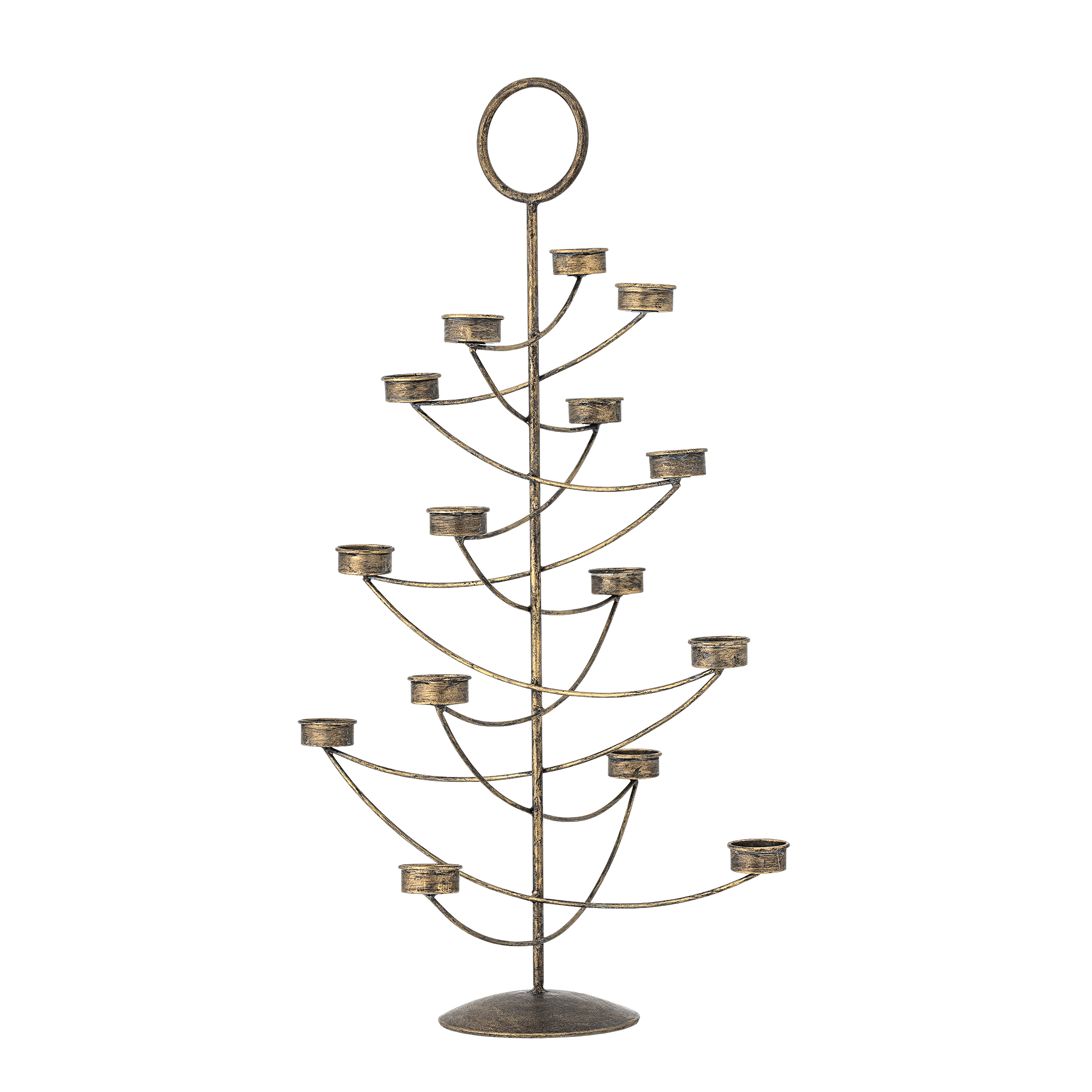 Bloomingville - Alani Fyrfadsstage, Guld, Metal, D40,5xH70 cm