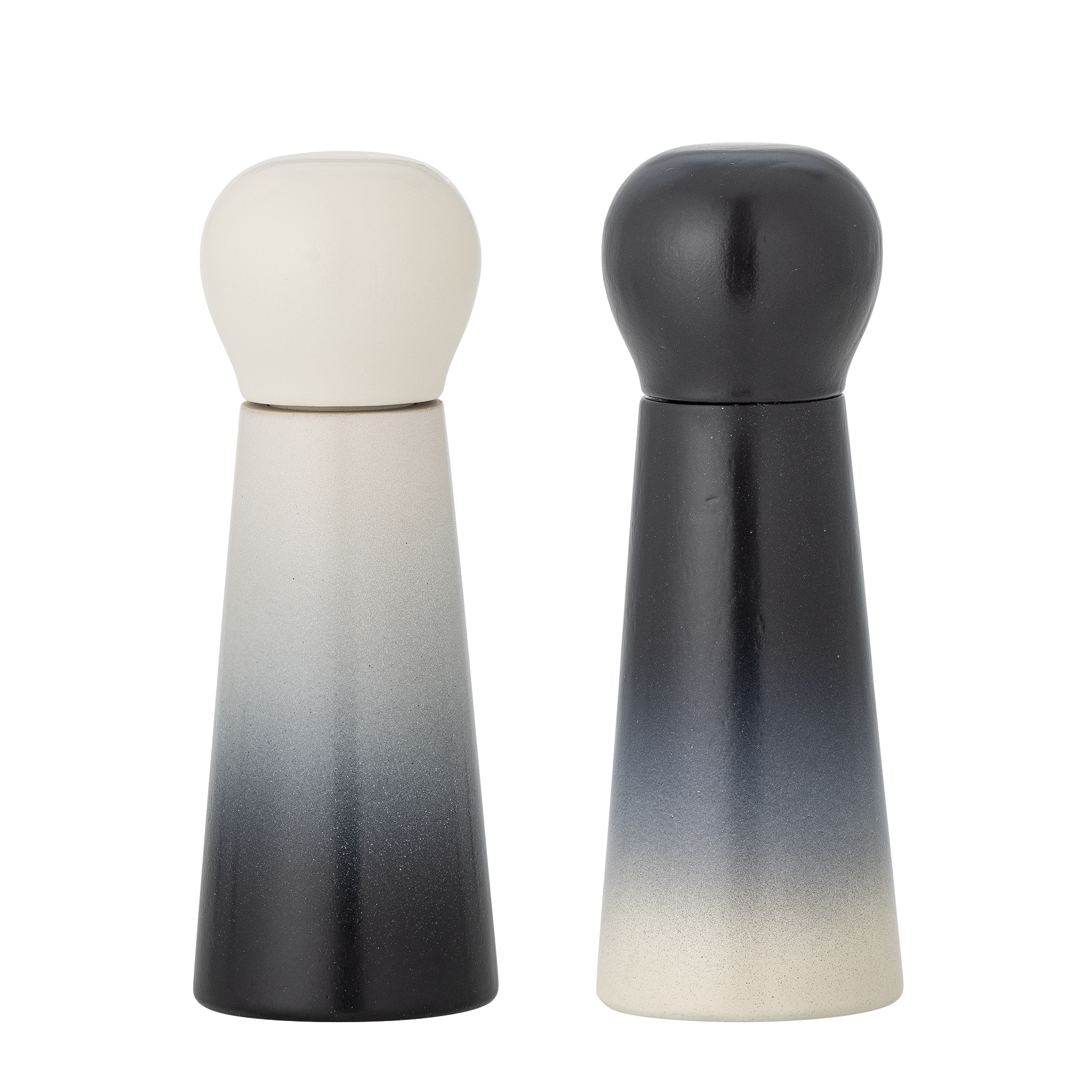 Bloomingville - Hyman Salt & Peberkværn, Blå, Gummitræ, D6xH17 cm, Set of 2