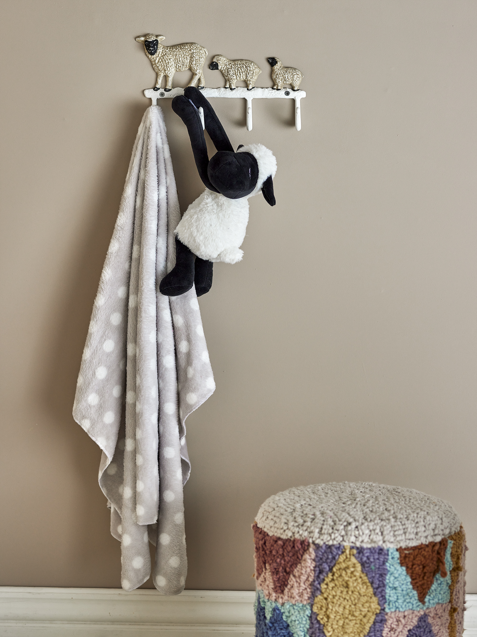 Dolly Bamse med Tæppe, Hvid, Polyester, L20,5xH25,5xW13 cm, Set of 2