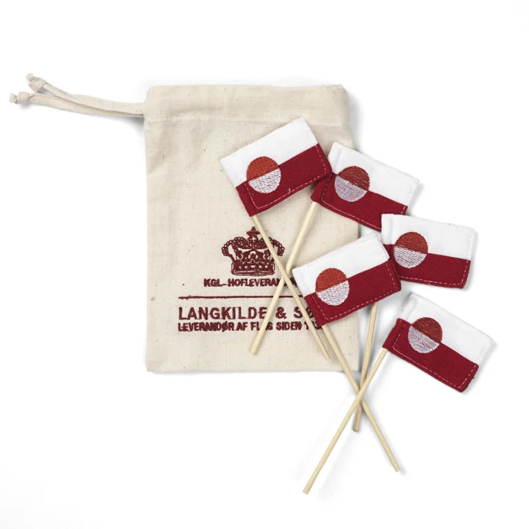Langkilde & Søn - Grønlandske lagkageflag af stof, 5 stk.