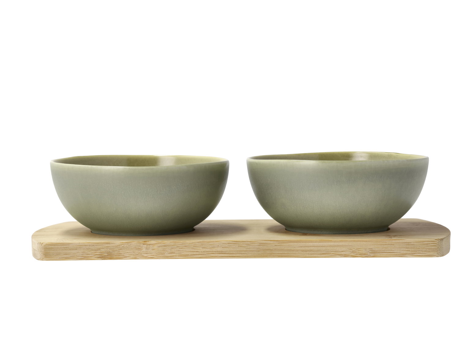 Villa Collection - Bambusbakke med 2 skåle Shoku 28,5x13 cm Pure Green