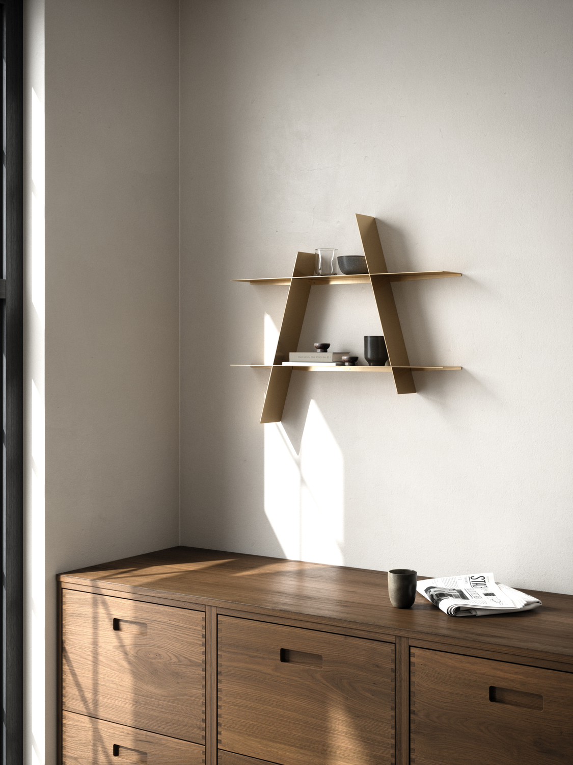 Andersen Furniture - A-Shelf - Large - Messing, L78xD12xH67 cm - Messing