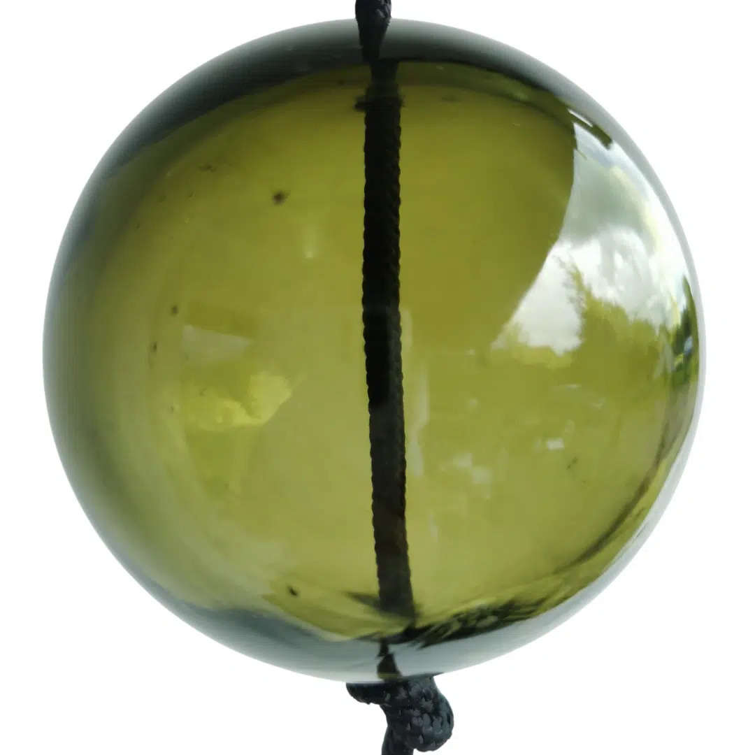 Glaskugle Oliven, Ø8 cm