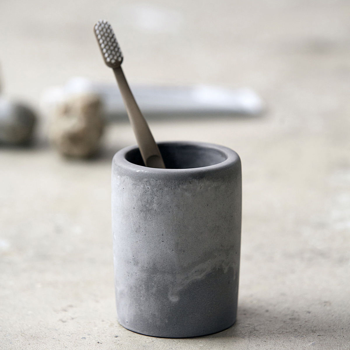 Tandbørsteholder, H 10 cm, cement