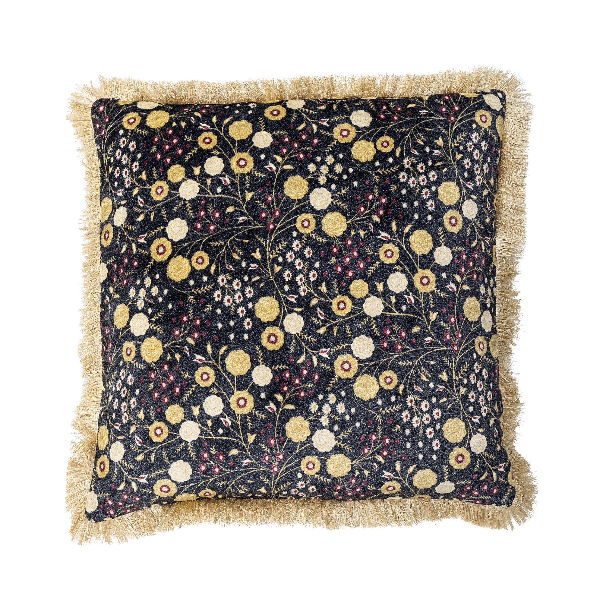 BLOOMINGVILLE Eydis pude, kvadratisk - blå viskose (L45xB45)