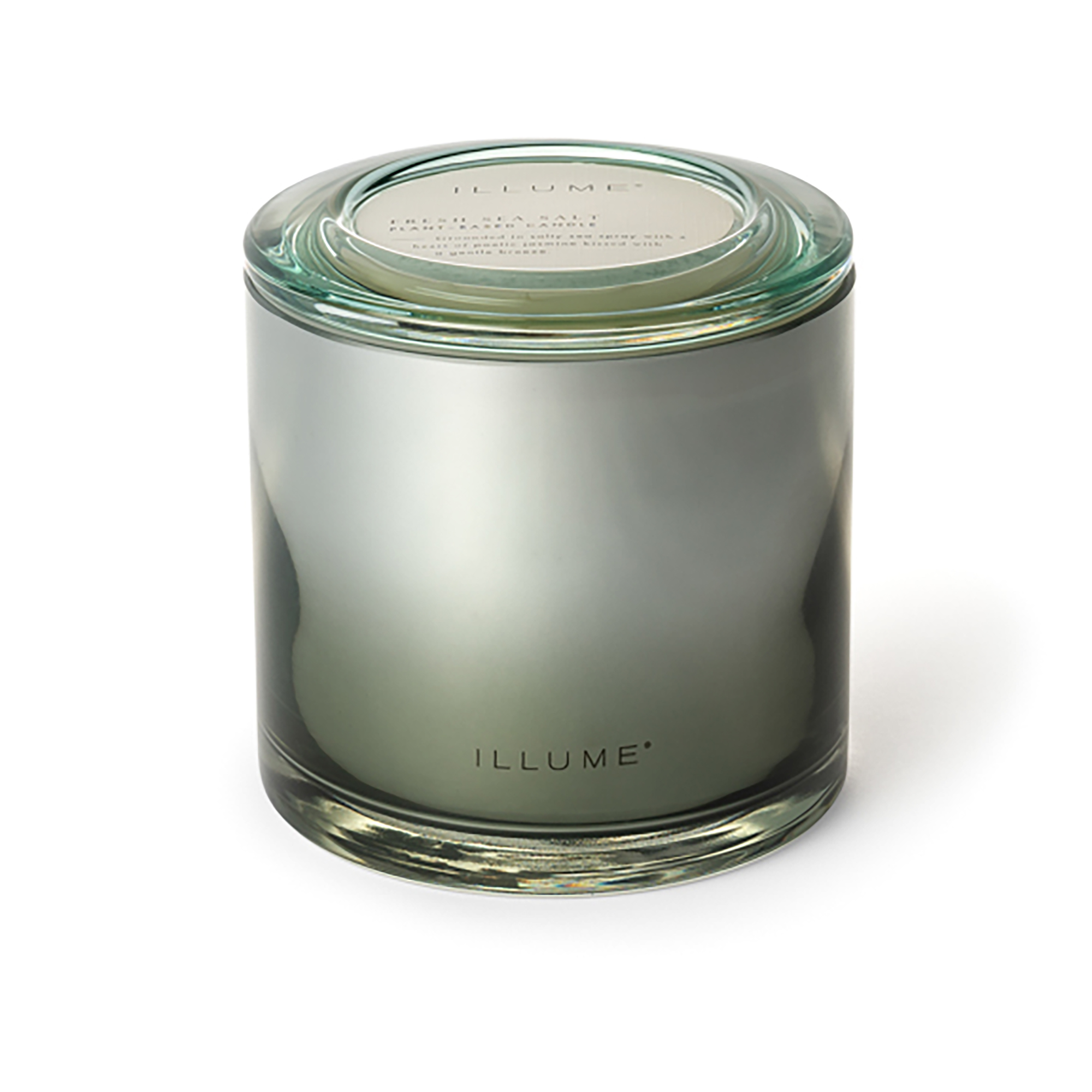 Bloomingville - Fresh Sea Salt Statement Glas Duftlys, Blå,, 590 G. - 60 Hours - D11,5xH12 cm