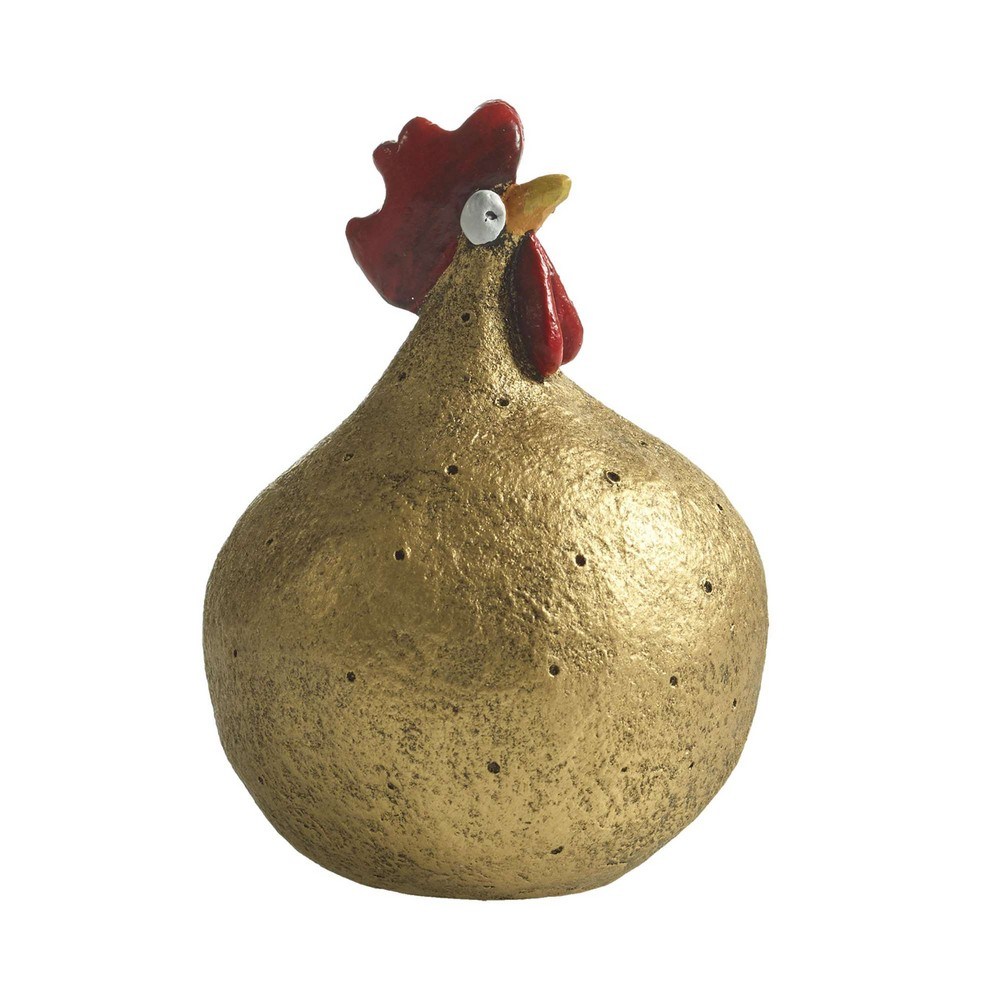 Høne, guld, 9,6 cm