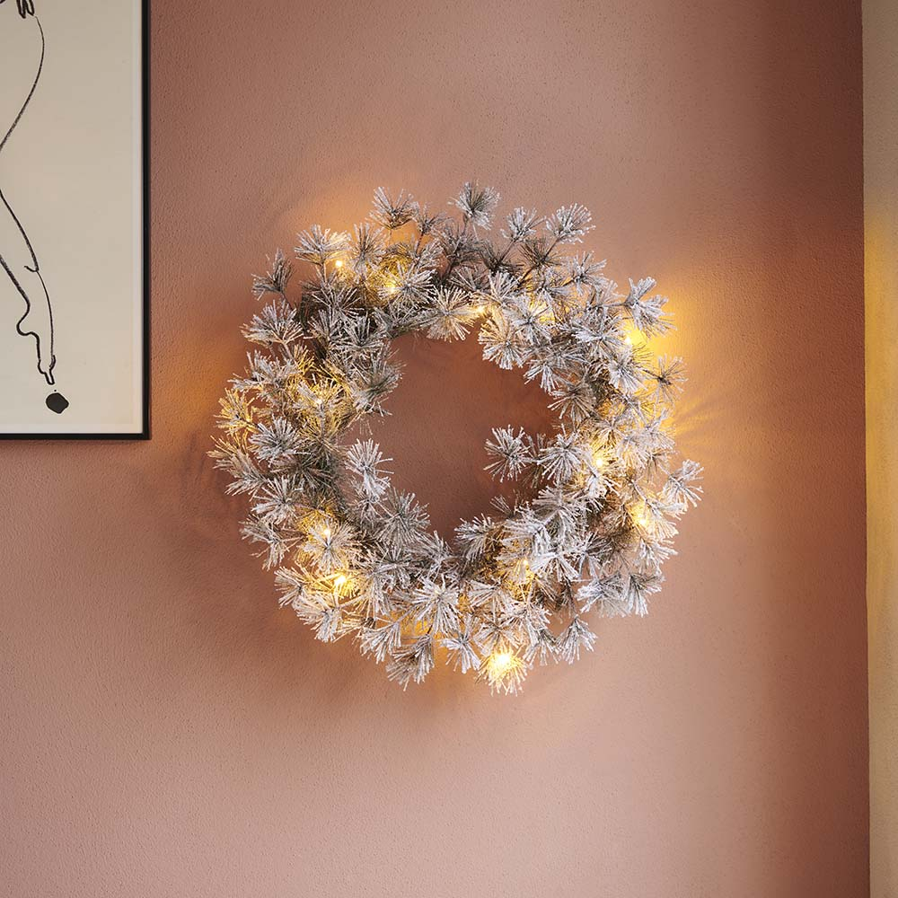 Alfi Krans, Ø 45 cm, 15 Led, Sne Alfi Krans, Ø 45 cm, 15 Led, Sne