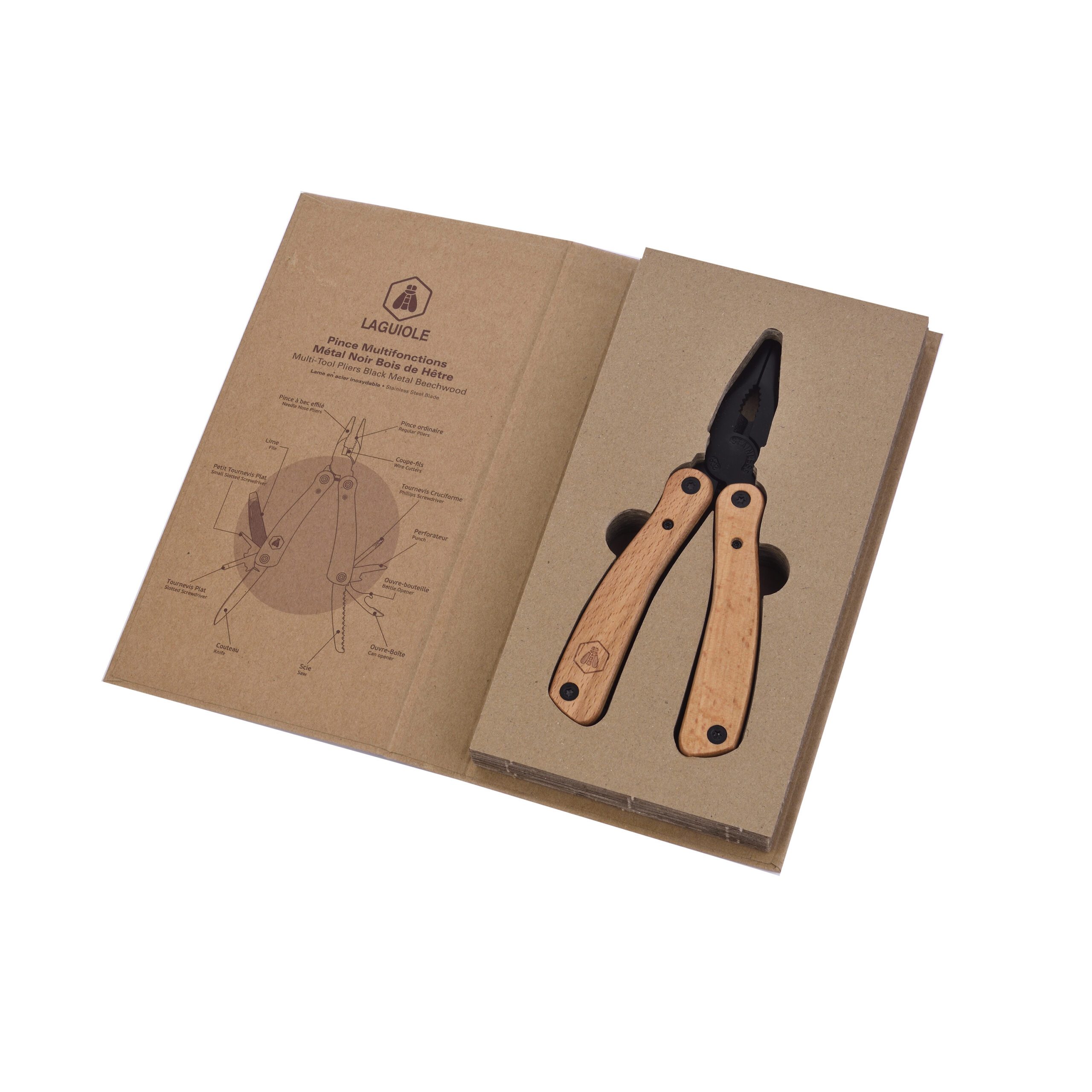 Laguiole Multi Tool, Stål og bøgetræ