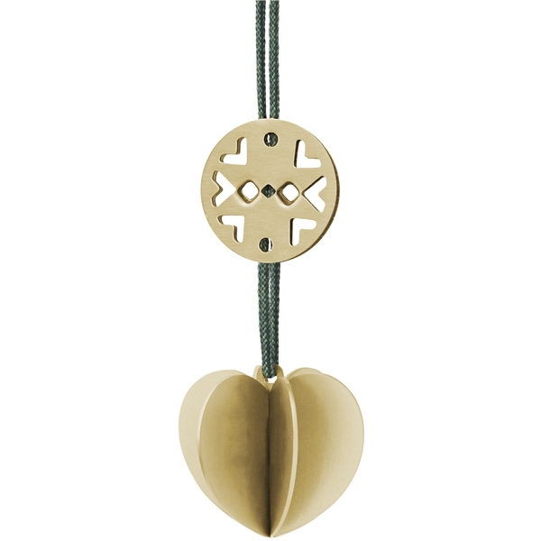 Nordic hjerte ornament, mini - messing*