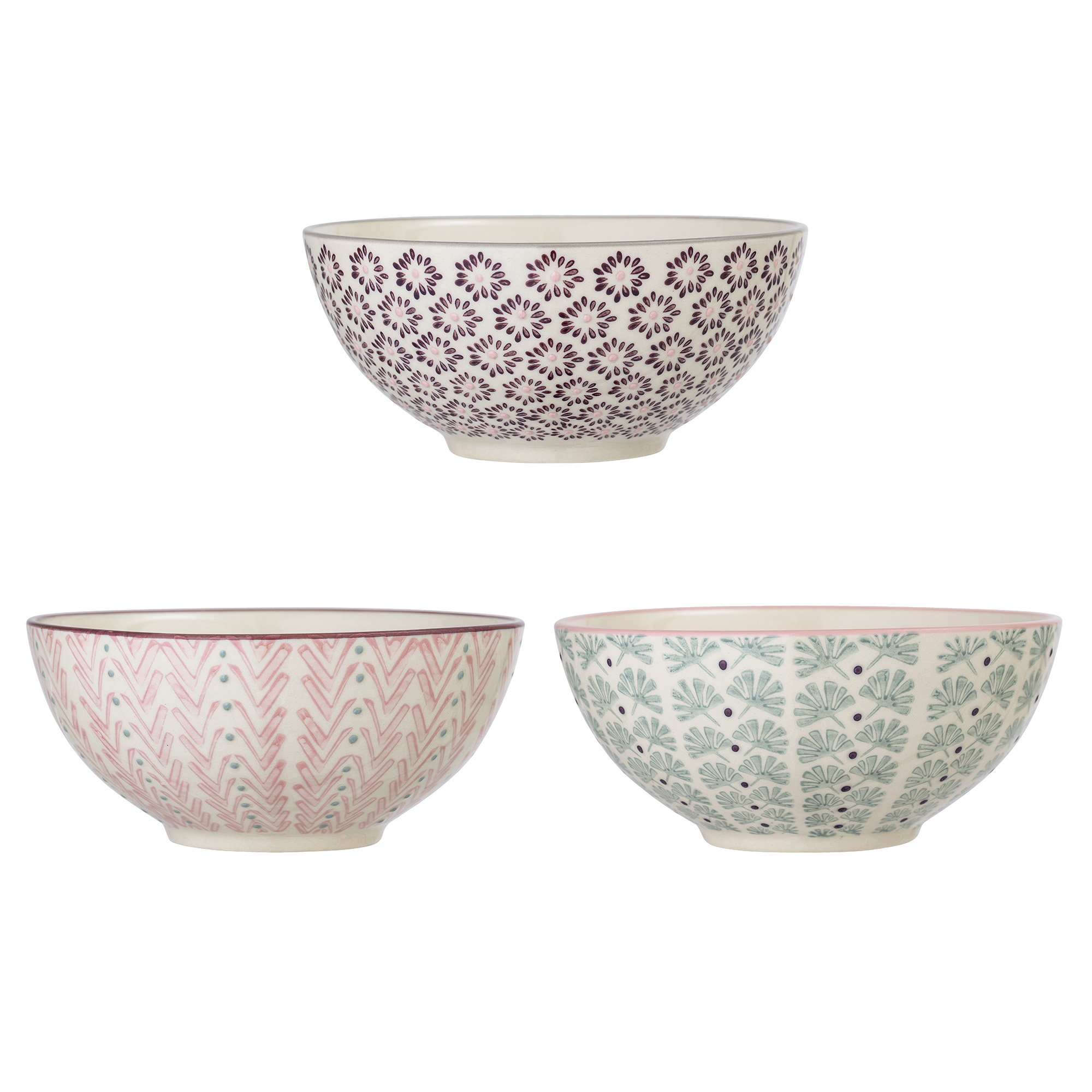 Bloomingville - Maya Skål, Multifarvet, Stentøj, D16,5xH7,5 cm