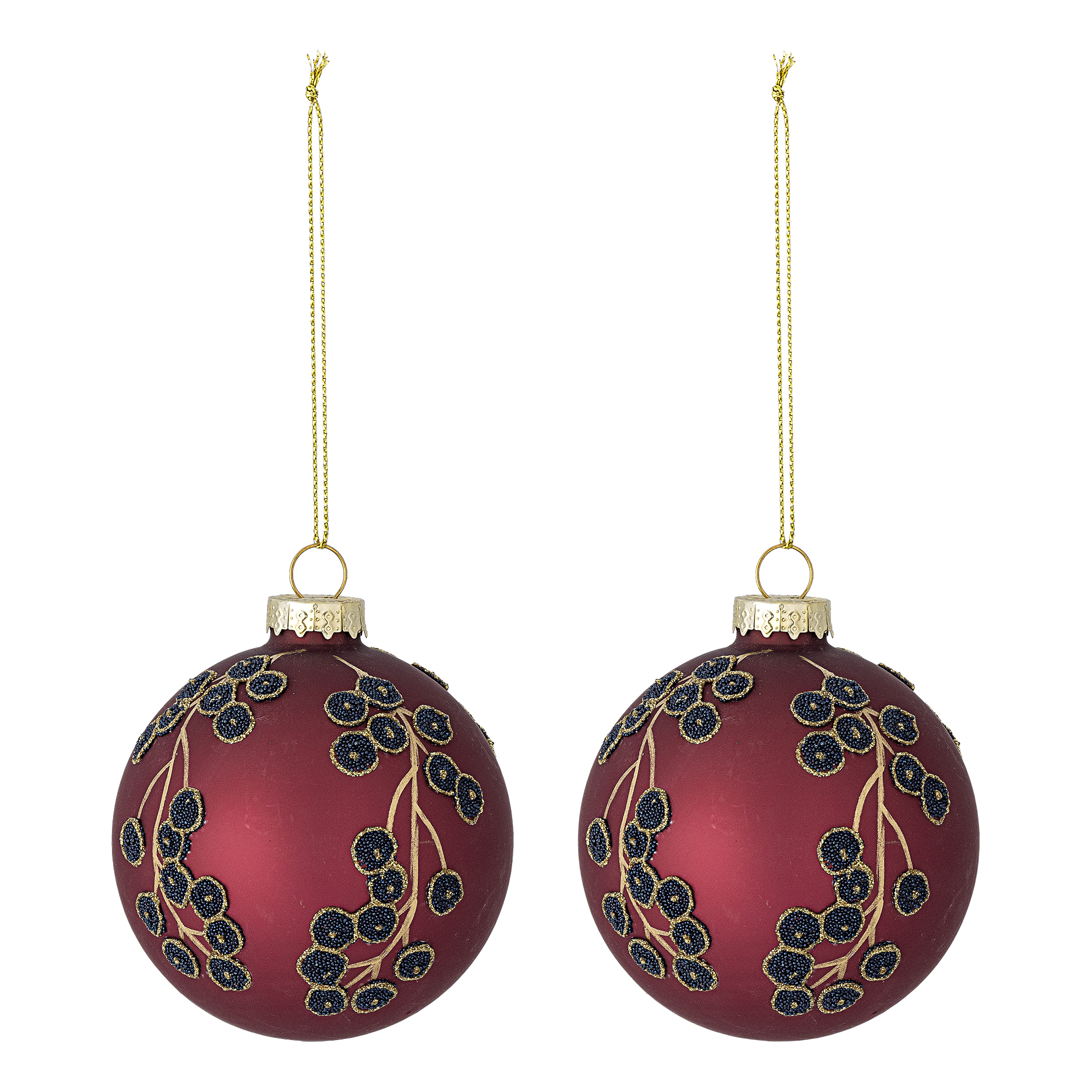 Bloomingville - Camia Ornament, Rød, Glas, D8 cm, Set of 2