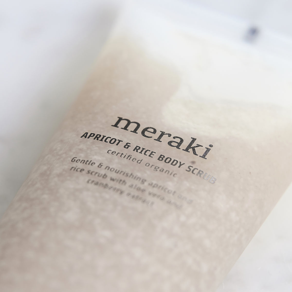 Meraki, Apricot and rice body scrub