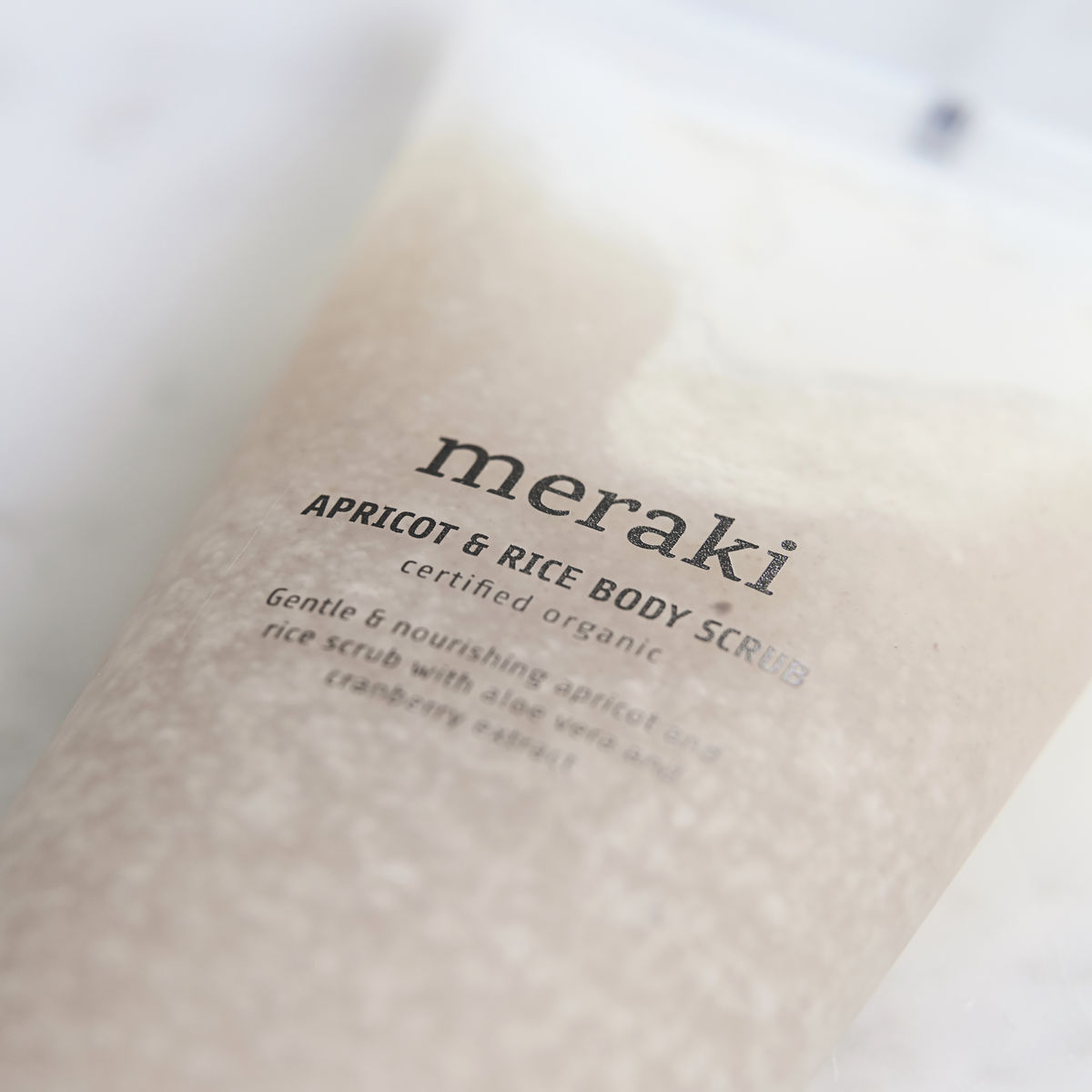 Meraki, Apricot and rice body scrub Meraki, Apricot and rice body scrub
