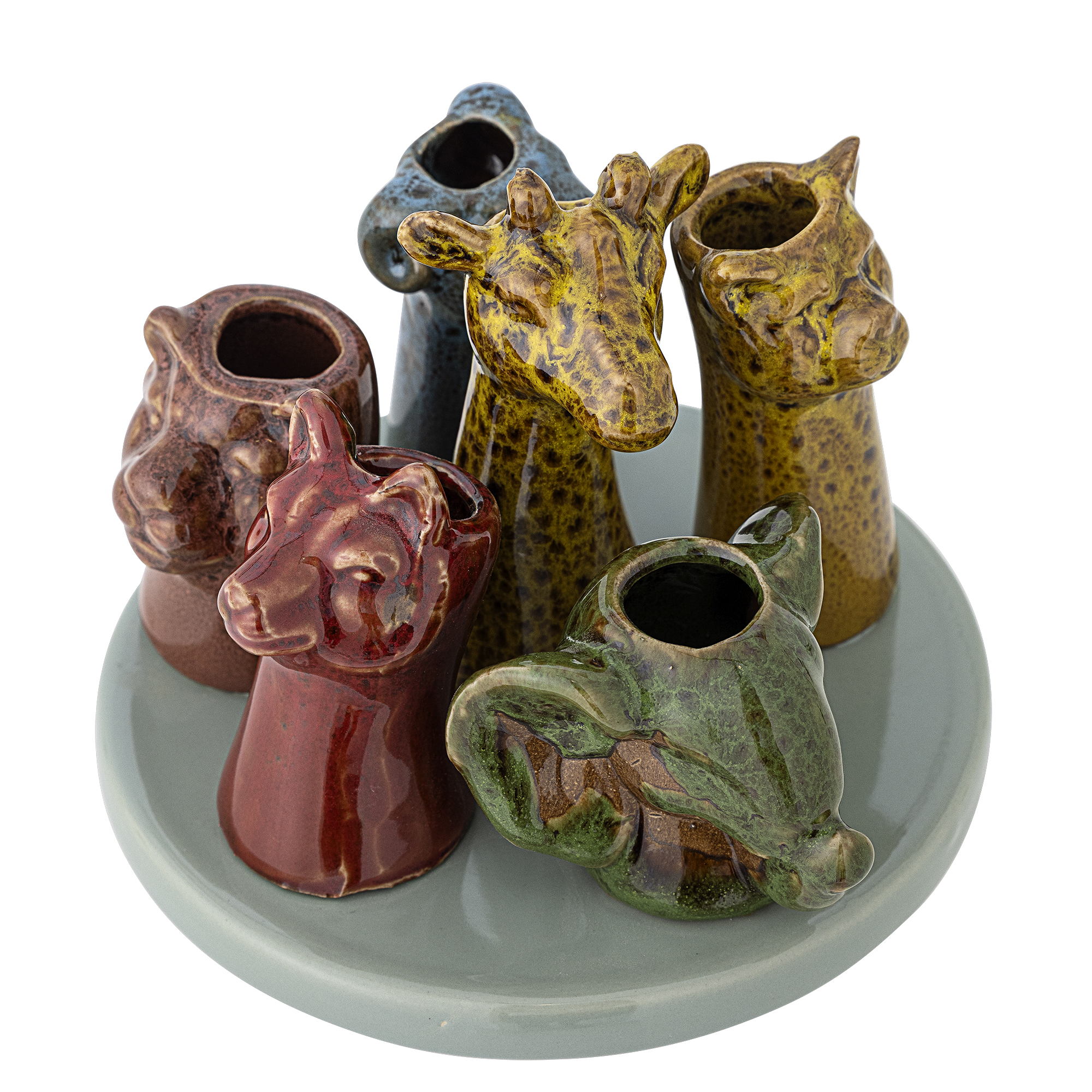 Bloomingville - Piero Vase, Multifarvet, Stentøj, D14xH10,5 cm