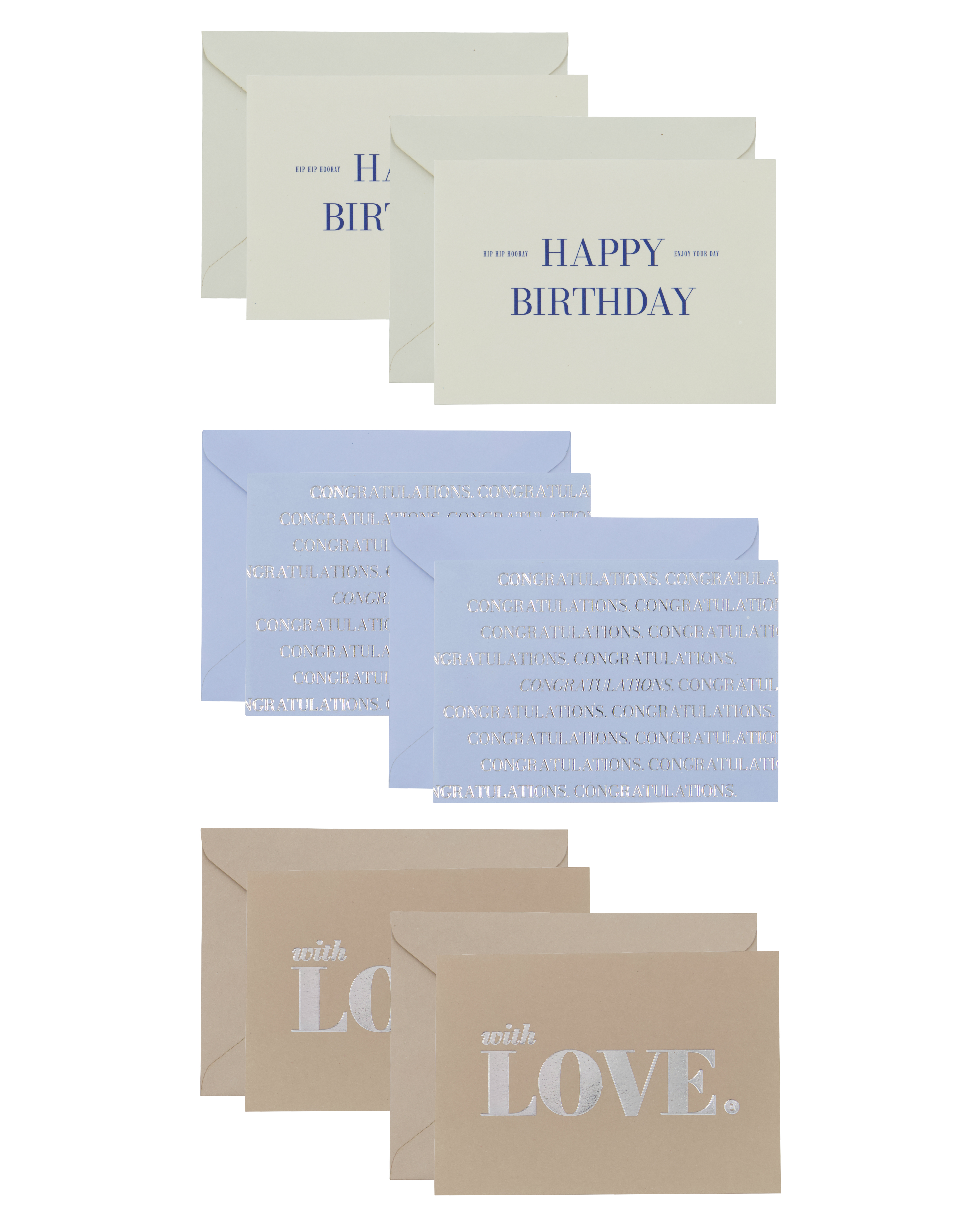 House Doctor - Lykønskningskort, Greeting, Brun, Lyseblå, Råhvid billede