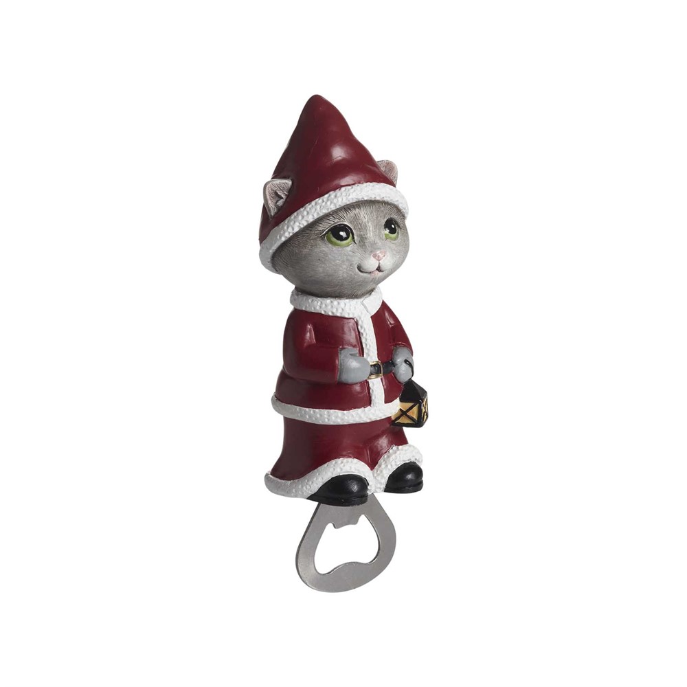 Nääsgränsgården - Bottleopener Cat, Santa L.15cm