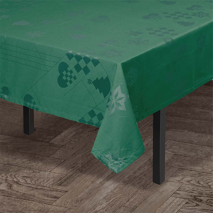 Natale Damaskdug grøn 150x370 cm Natale Damaskdug grøn 150x370 cm
