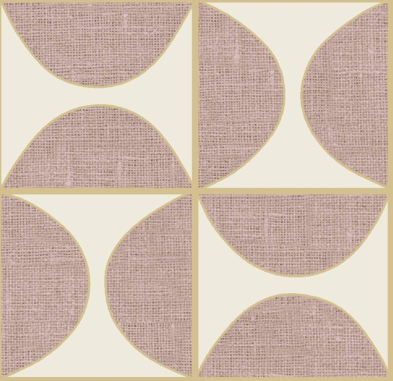 Engholm Textiles - Akryldug med antislip - Halvcirkler Old Rose - i metermål