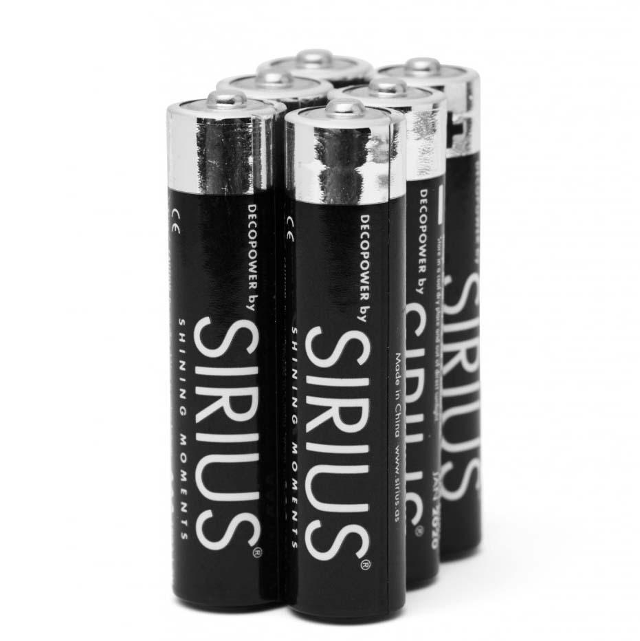 AAAA DecoPower batterier by Sirius, 6 stk