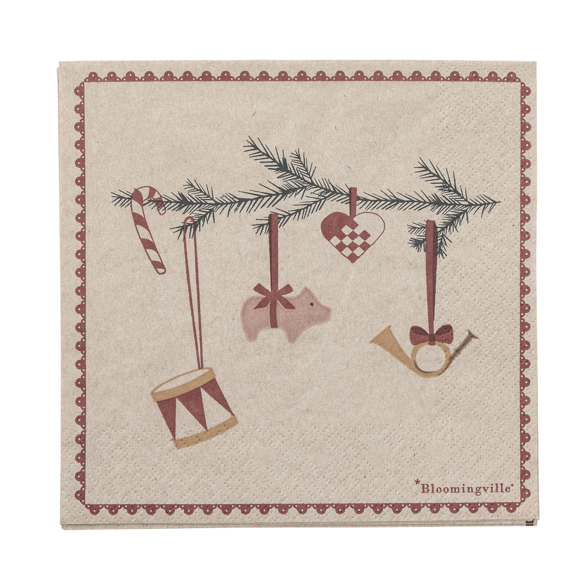 Bloomingville - Yule Serviet, Natur, FSC®Recycled, Paper, L33xW33 cm, Pack of 20