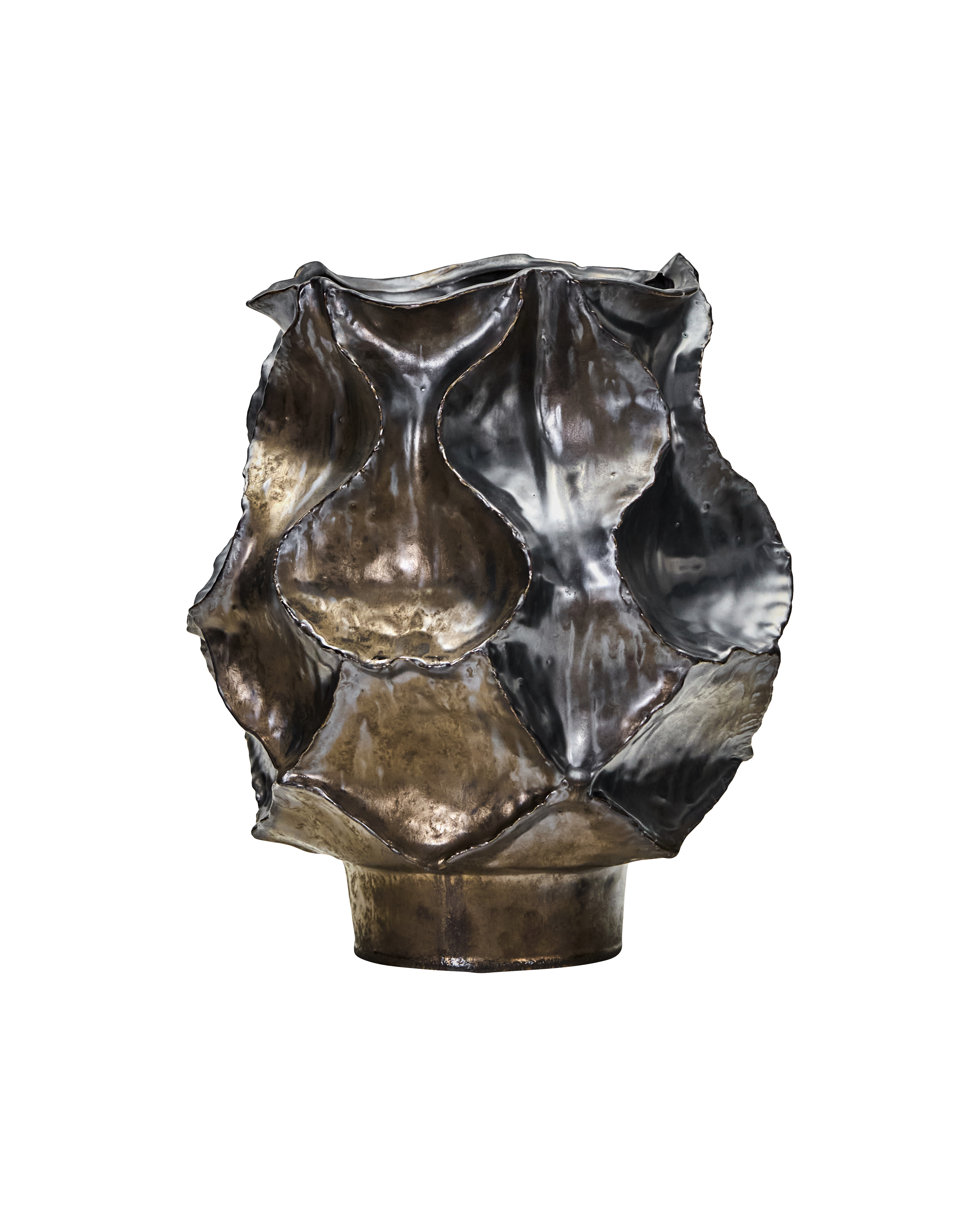 House Doctor - Vase, Waves, Antik metallisk