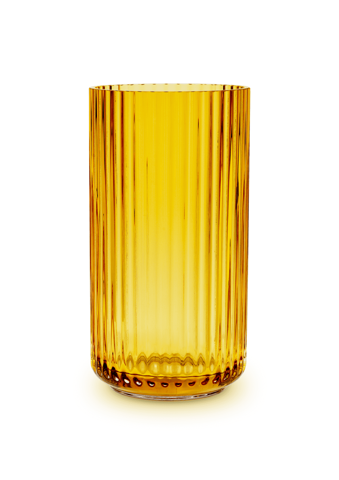 Lyngby Vase H20.5 cm amber, gul mundblæst glas