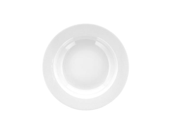 Pillivuyt Eventail Tallerken dyb med fane Dia 22 cm Hvid