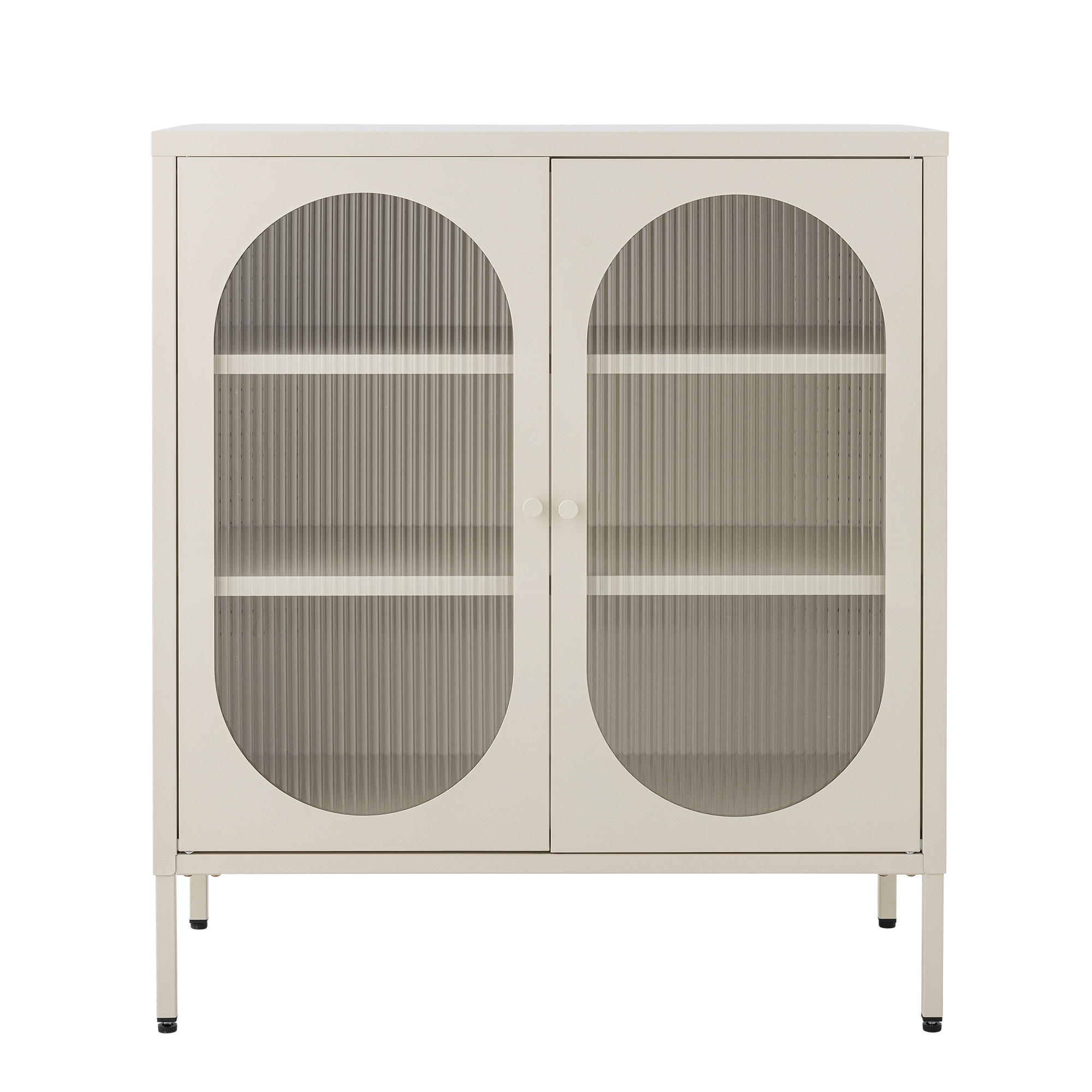 BLOOMINGVILLE Salvo skab, m. 2 glaslåger og 2 hylder - natur metal