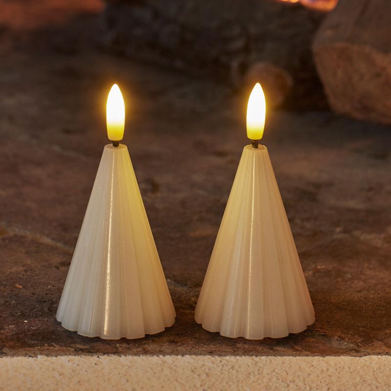 Sirius - Laura Lak Juletræ 2 pak, Hvid, Ø5,7 x H8 cm billede