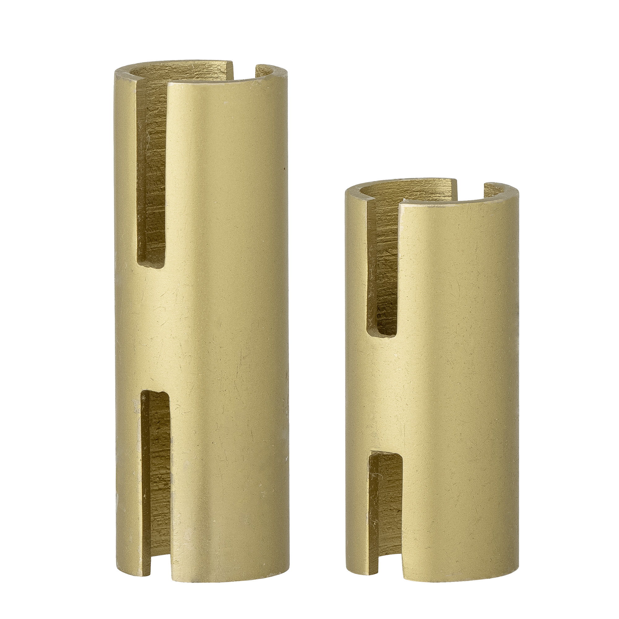 Bloomingville - Hatice Lysestage, Guld, Metal, D3xH6/D3xH8 cm, Set of 2