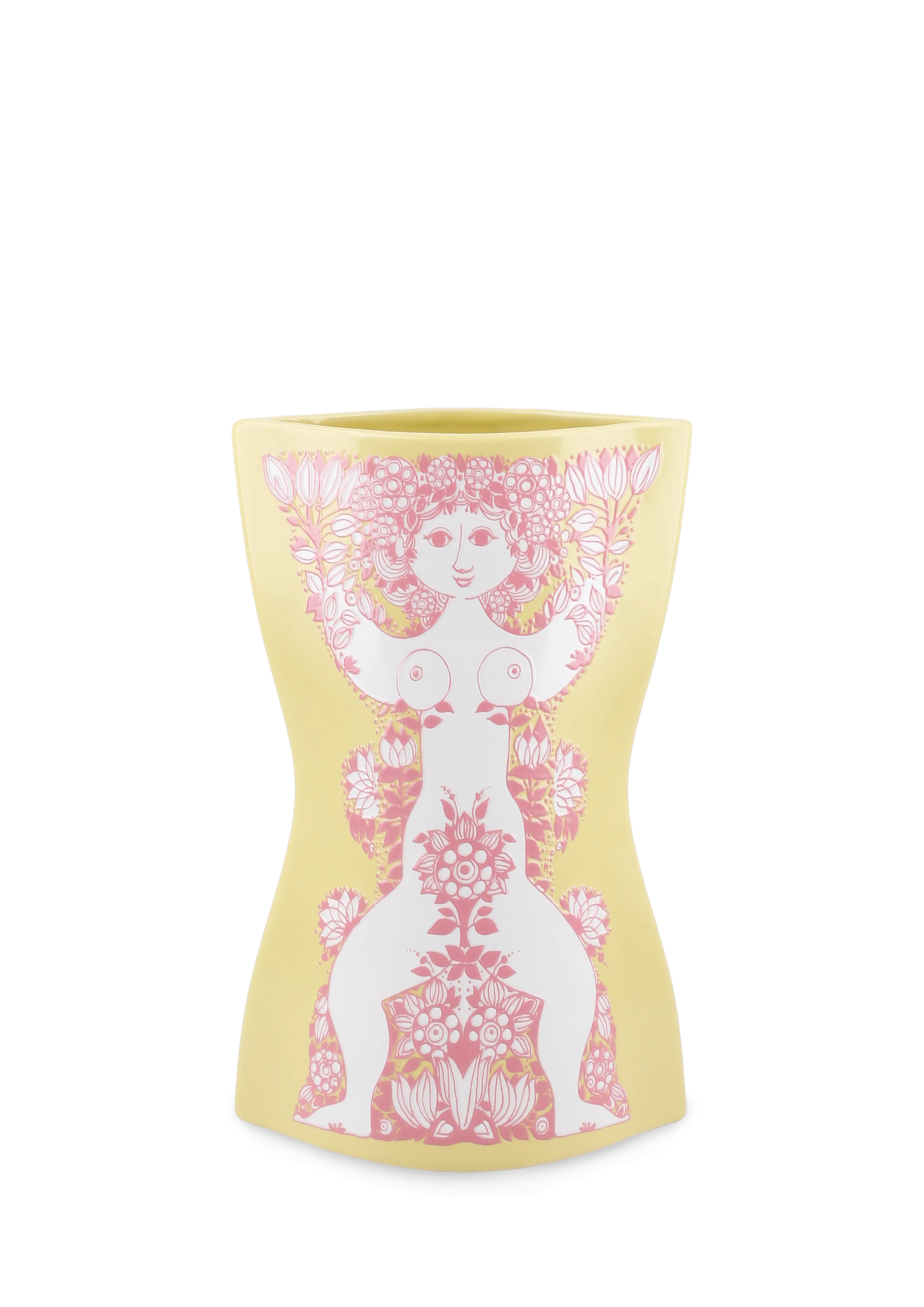 Bjørn Wiinblad - Nina Vase H22 cm gul/pink