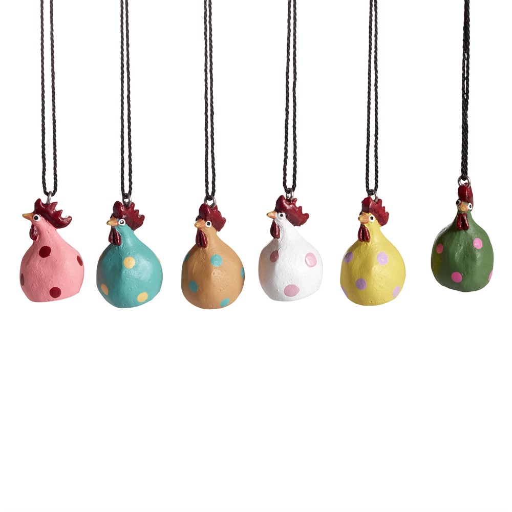 Nääsgränsgården - Ornament Hen Poppy 6pcs mix, H.4cm