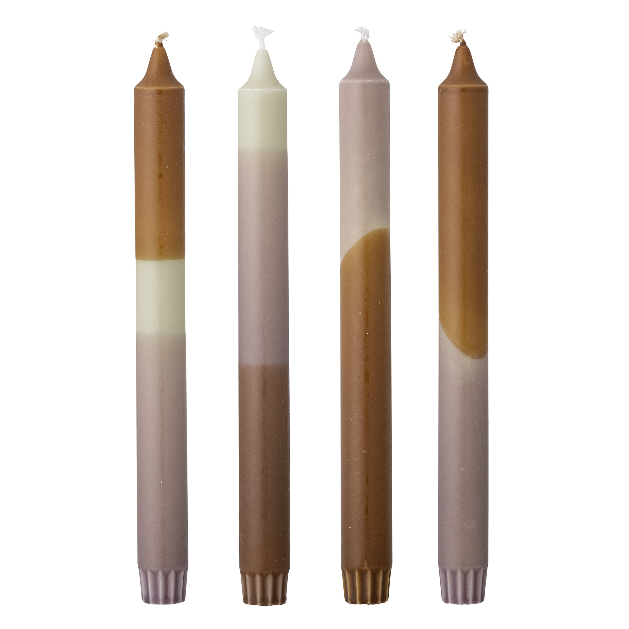 Bloomingville - Dip Dye Stearinlys, Multifarvet, Paraffin, D2,2xH25 cm, Pack of 4
