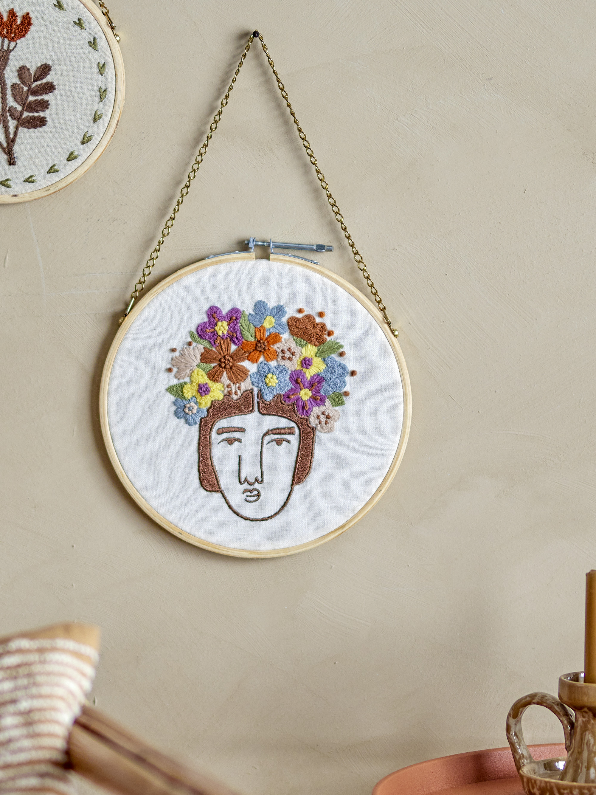 Cambiano Vægdekoration, Multifarvet, Bomuld, D21,5xW0,25 cm