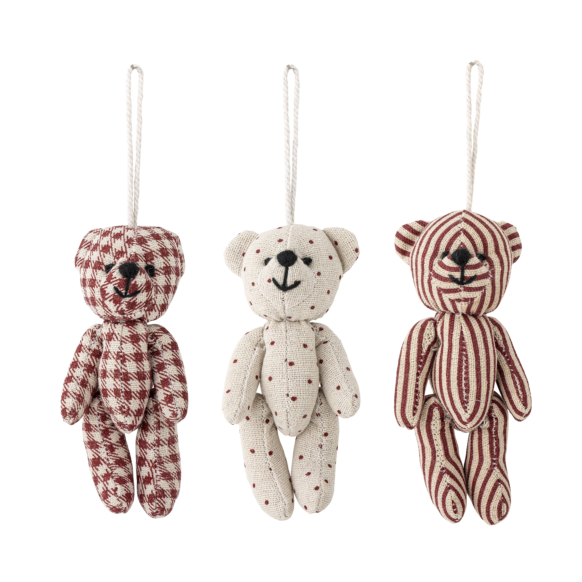 Bloomingville - Salwa Ornament, Rød, Polyester, L5xH11,5xW4,5 cm, Set of 3