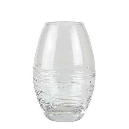 Villa Collection Vase m. mønster Glas Klar H20 cm*