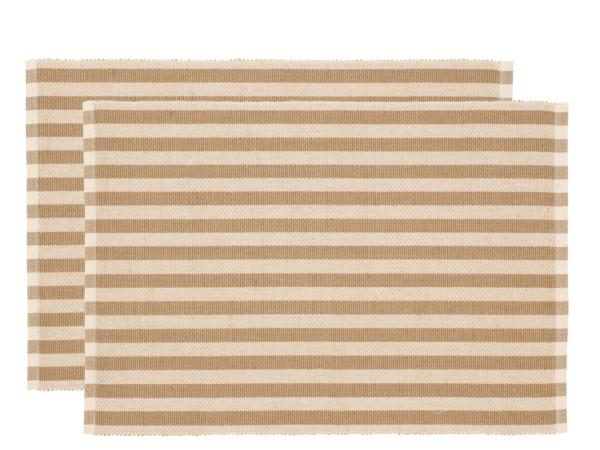 Södahl -  Statement Stripe Dækkeserviet 33 x 48 cm 2 stk. Beige