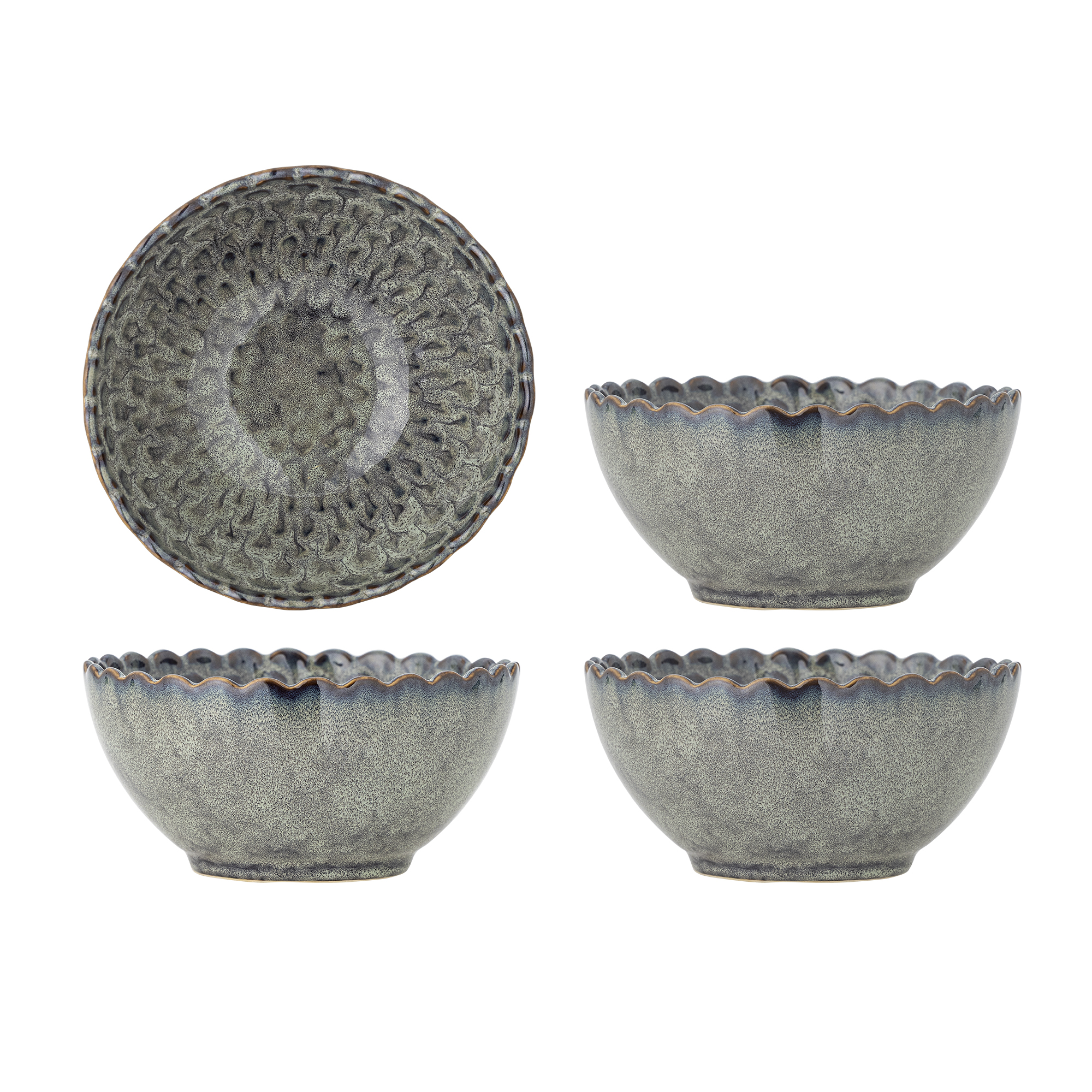 Bloomingville - Katrina Skål, Grå, Stentøj, D15,5xH7,5 cm, Set of 4