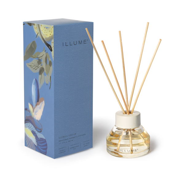 Bloomingville - Citrus Crush Duftpinde, Blå,, 88,7 ML. - 9 Reeds - D8xH7 cm billede