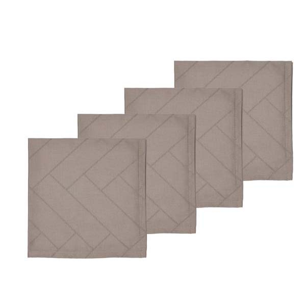 Södahl - Tiles Damask Mundserviet 45 x 45 cm 4 stk. Taupe