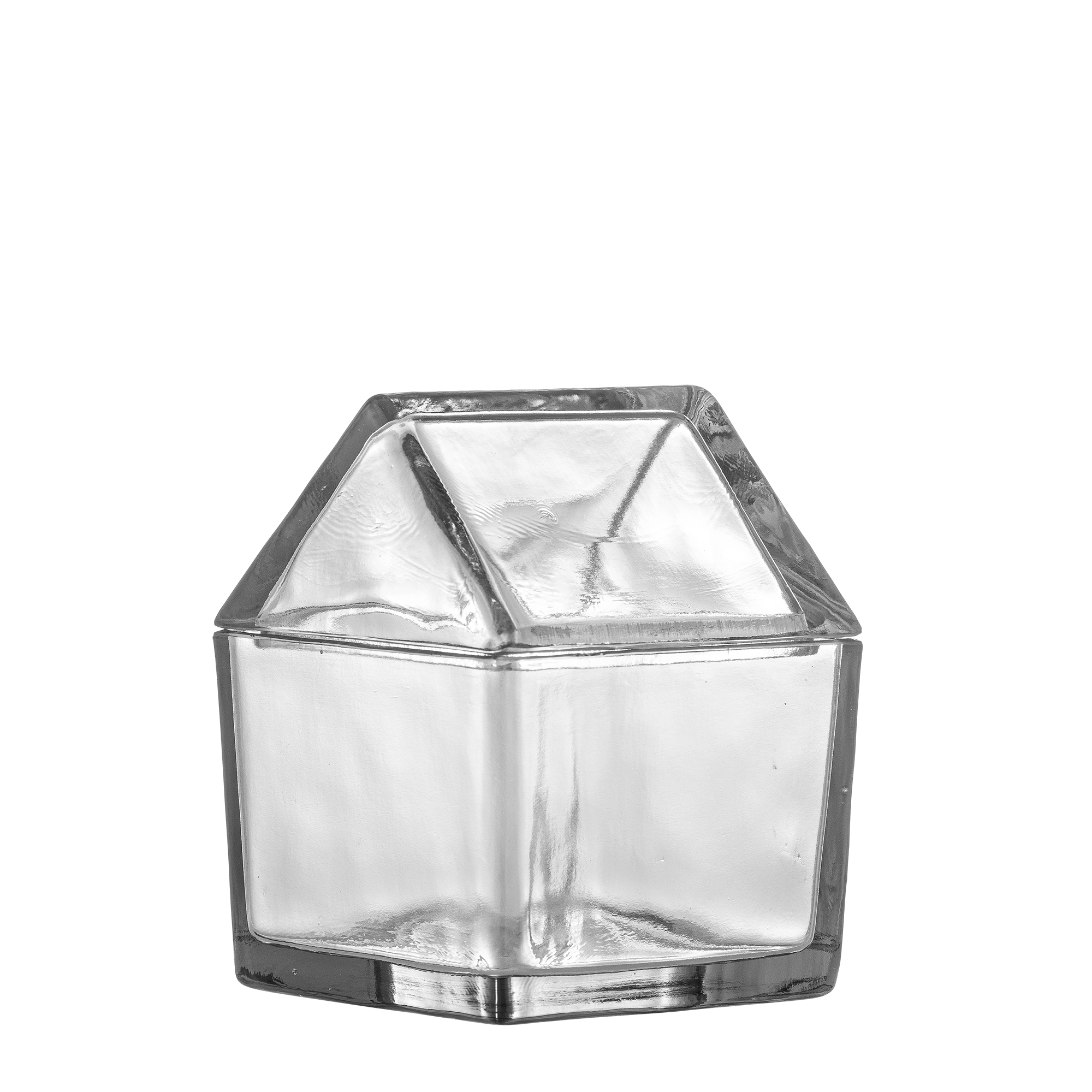 Bloomingville - Elius Krukke m/låg, Klar, Genanvendt Glas, L10xH14xW10 cm