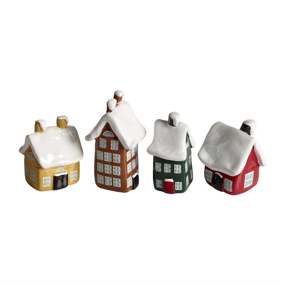 Winter houses, 4-p H.4,5-6,5cm Winter houses, 4-p H.4,5-6,5cm