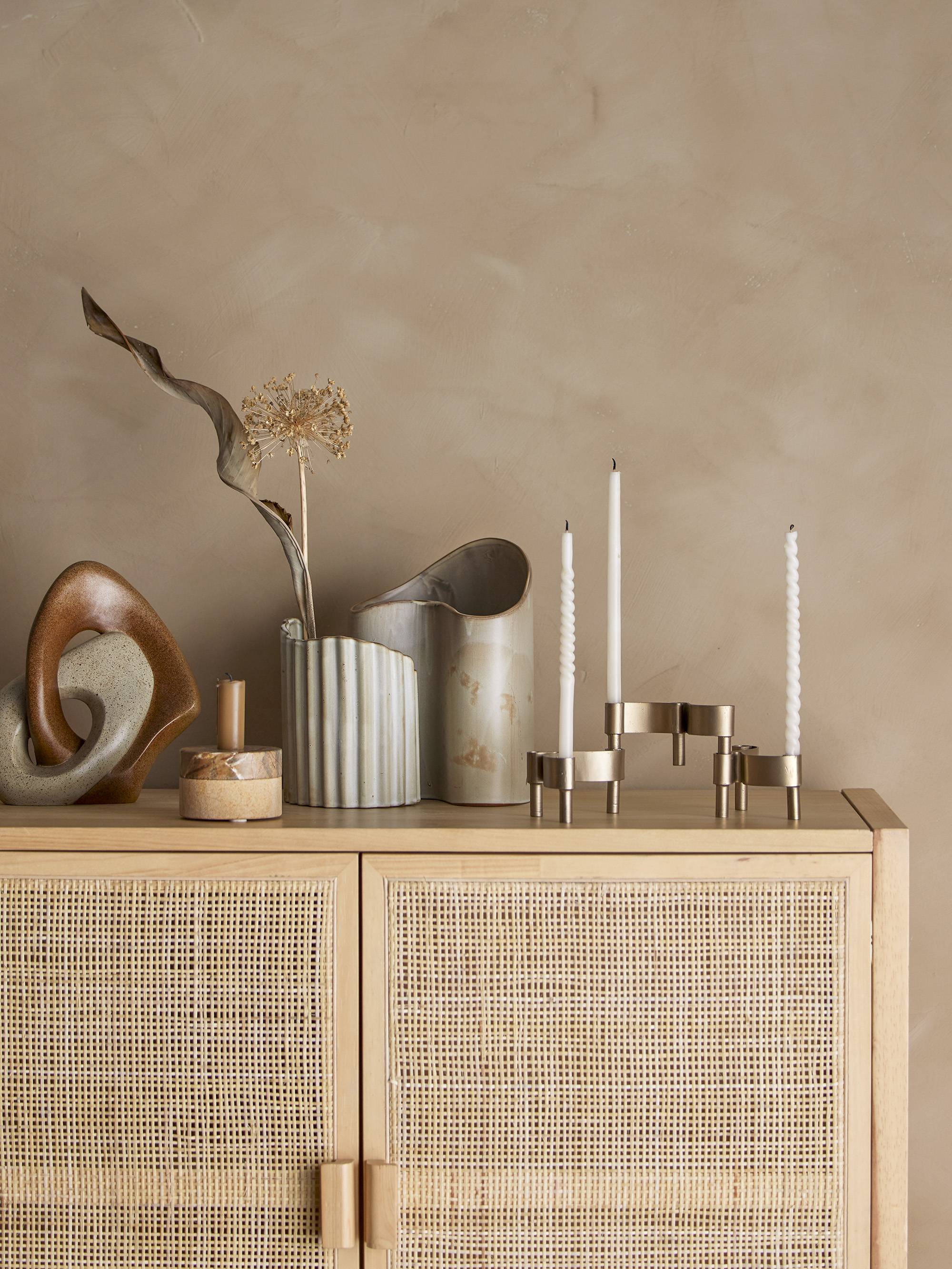 Dalin Votive & Candle Holder, Brun, Sandsten